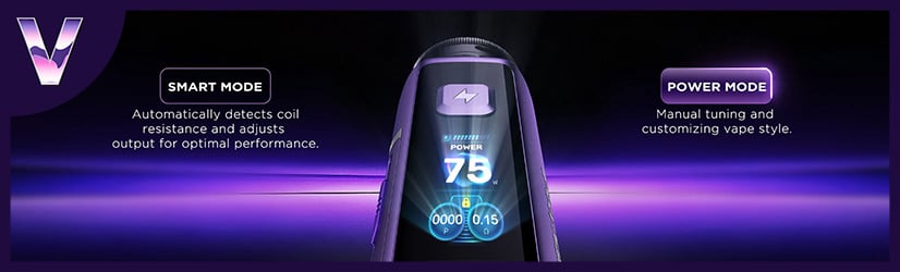 grand écran et mode de vape